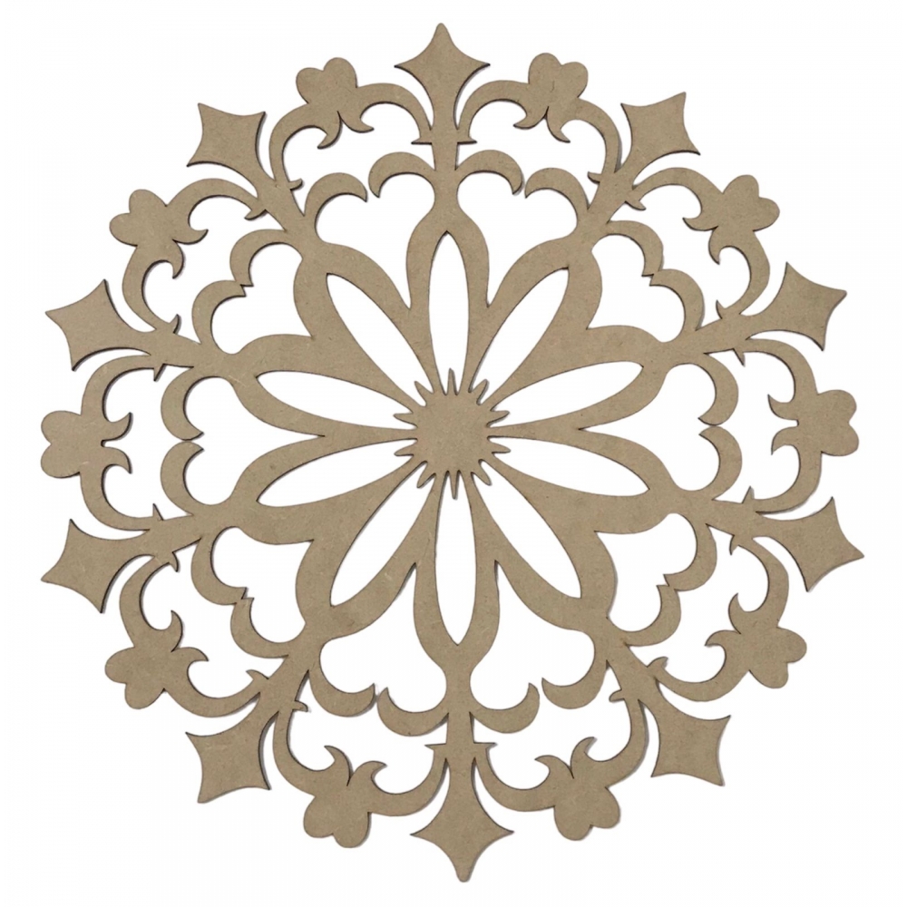 Mandalas Decorativas para Parede 38cm em MDF Cru - Grade