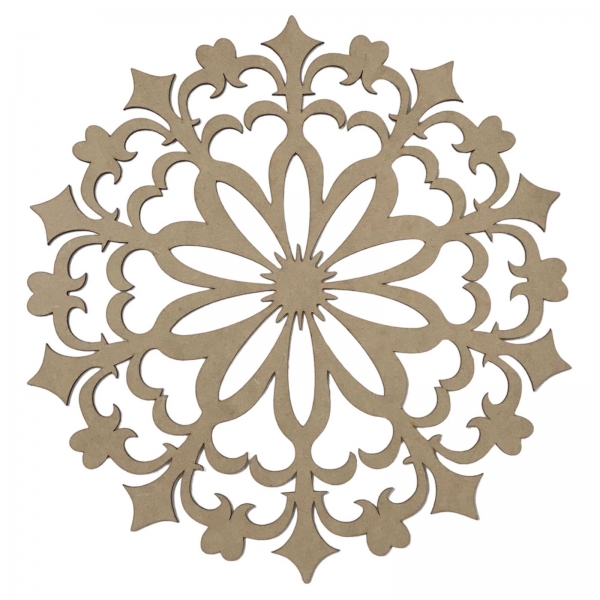 Mandalas Decorativas para Parede 38cm em MDF Cru - Grade