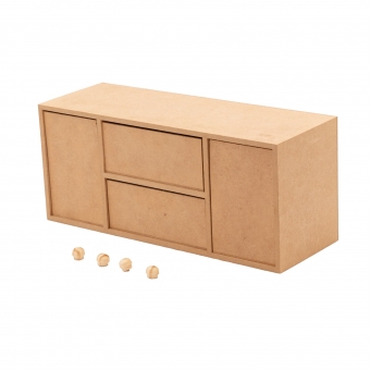 Organizador de Mesa 4 Gavetas Escritório Documentos MDF cru