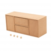 Organizador de Mesa 4 Gavetas Escritório Documentos MDF cru