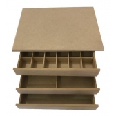 Caixa Cômoda Porta Jóias Biju 3 Gavetas e Divisórias MDF cru