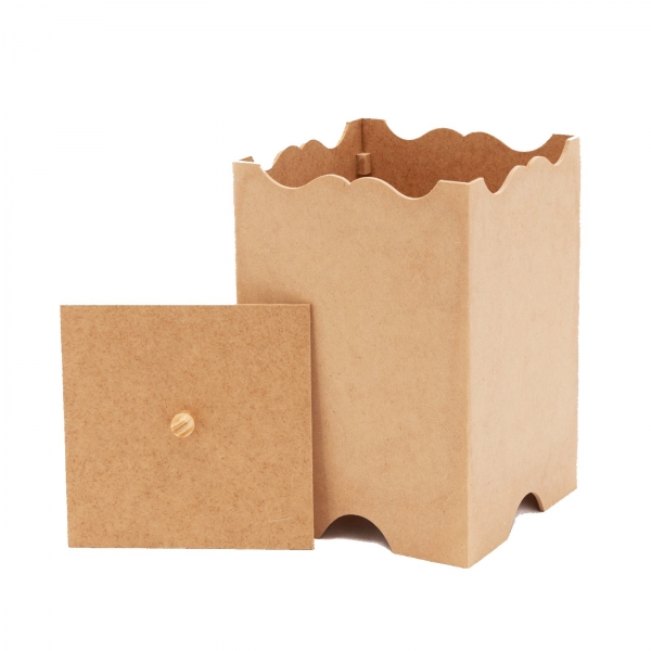 Kit Higiene Bebê Porta Fraldas Bandeja Abajur Liso MDF cru