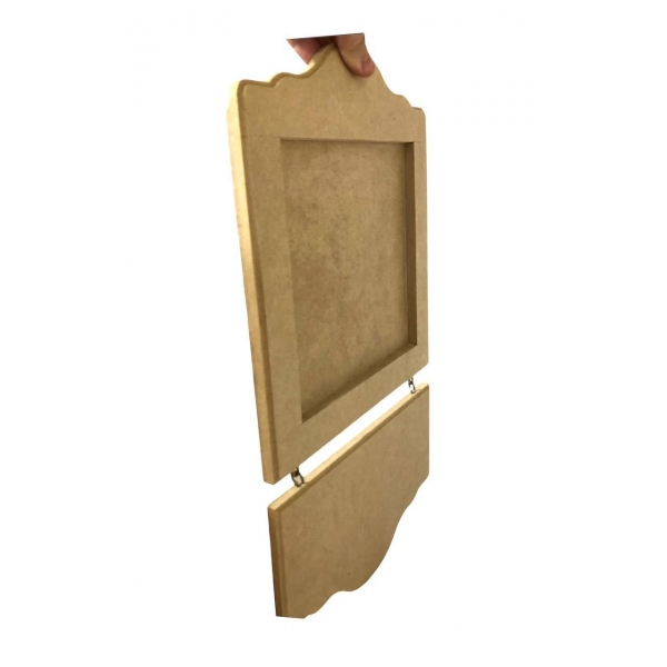 Quadro Porta Maternidade Menino c/ Oração Santo Anjo MDF Cru