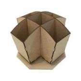 Porta Talher Giratório MDF Cru com 5 Divisões