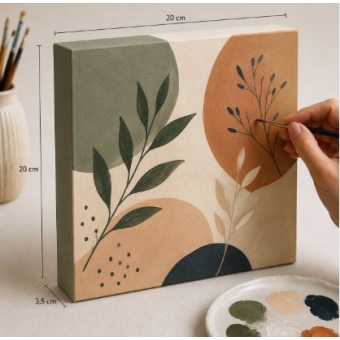 Painel para Pintura 20x20cm Branca – Para Tinta Acrílica, Óleo, PVA