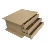 Caixa Cômoda Porta Jóias Biju 3 Gavetas e Divisórias MDF cru