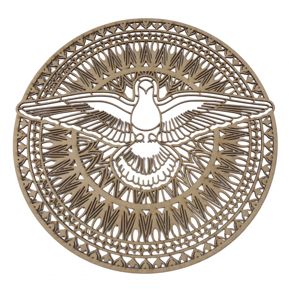 Mandalas Decorativas p/ Apliques ou Parede MDF Cru - Espírito Santo 15cm