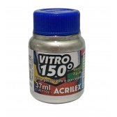 Tinta Vitro 150 - 37ml Acrilex Vidro Porcelana Cerâmica - Escolha a Cor - Prata/Prateado