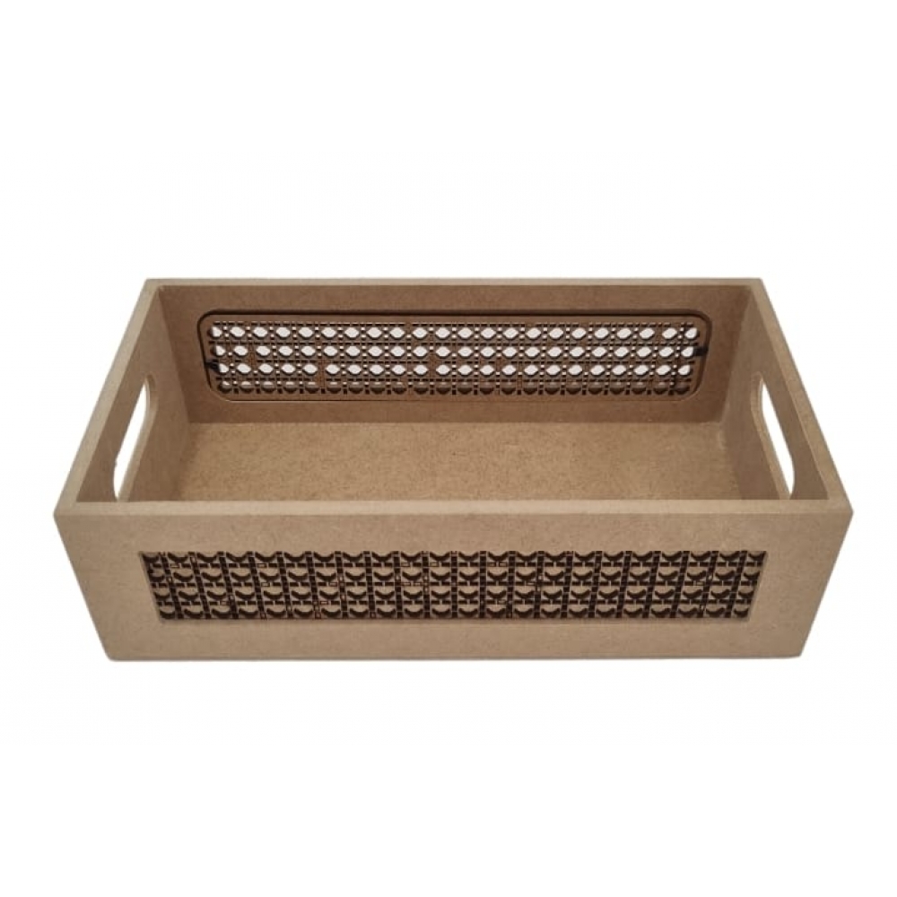 Porta Tempero Condimento Retangular Palha Indiana MDF cru