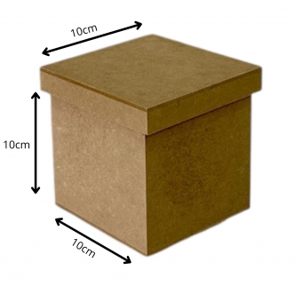 Caixa Quadrada Tampa Sapato 10x10x10 MDF Cru
