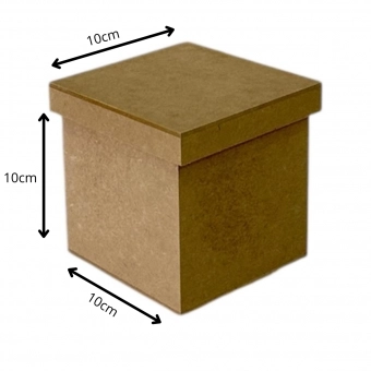 Caixa Quadrada Tampa Sapato 10x10x10 MDF Cru