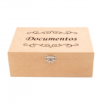 Caixa Organizadora Vazada Documentos Escritório  MDF cru