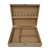 Caixa de Costura Retangular Grande Porta Linhas MDF cru