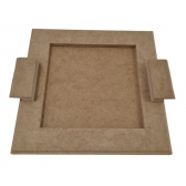 Bandeja Quadrada 23x23cm Mesa Café Mosaico MDF cru