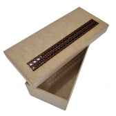 Caixa Mini Vinho Tampa Recortada Laser c/ Treliça P MDF cru