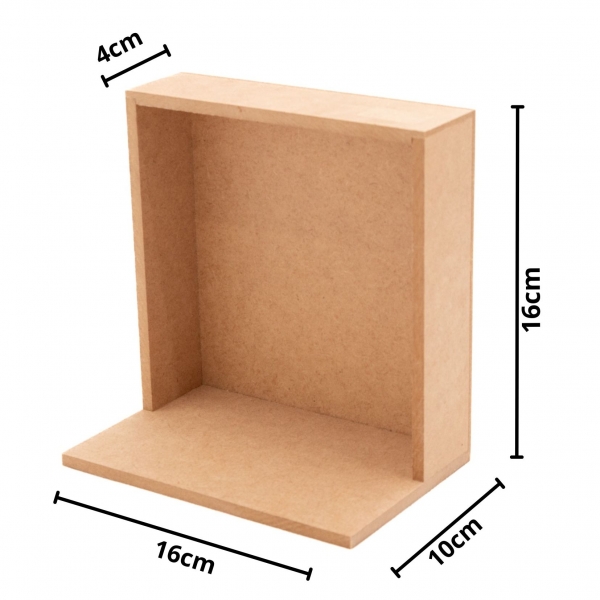 Quadro Moldura Cenário c/ Base Quadrado 16x16cm MDF cru