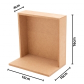 Quadro Moldura Cenário c/ Base Quadrado 16x16cm MDF cru