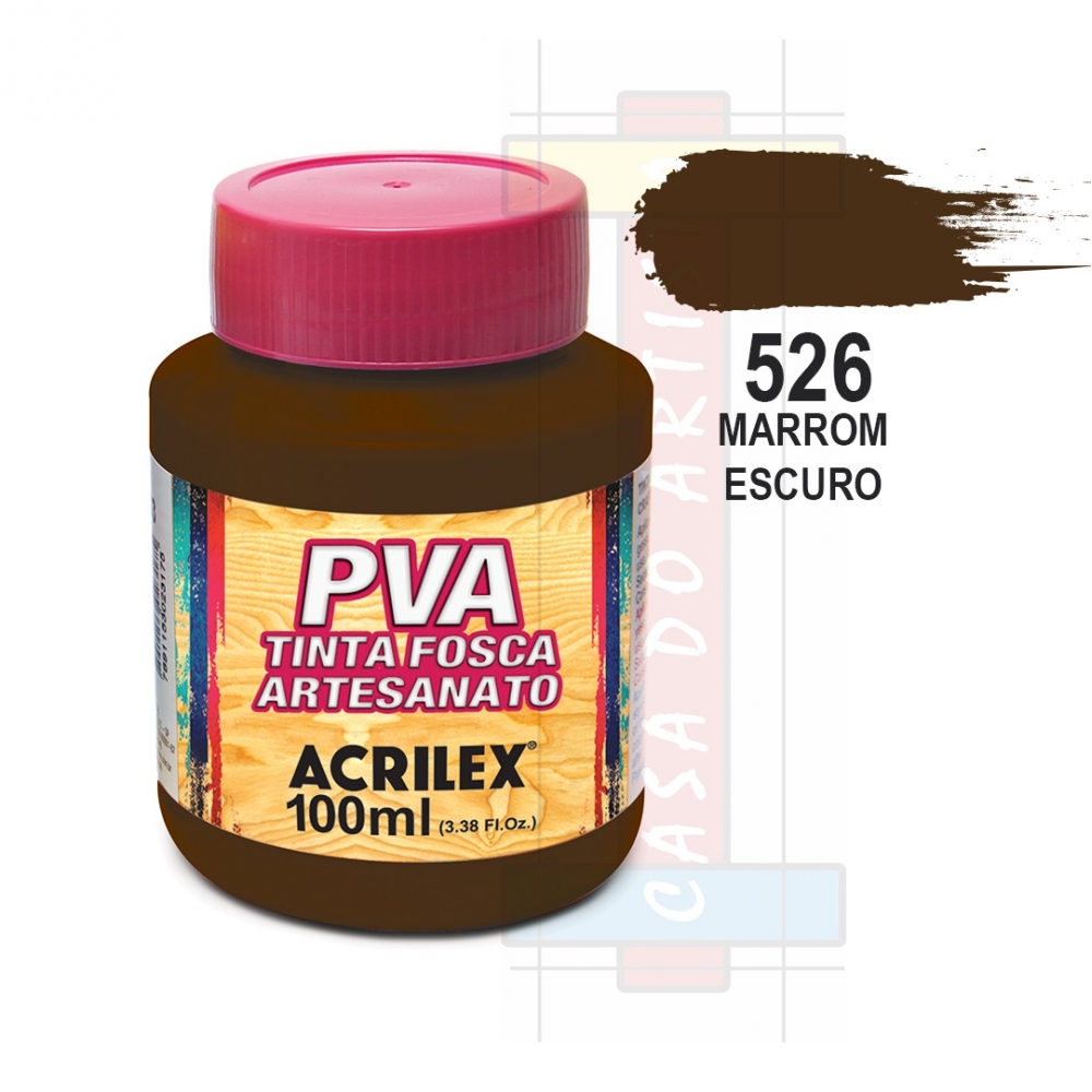 Tinta PVA Fosca Para Artesanato 100ml Acrilex - 526 Marrom Escuro