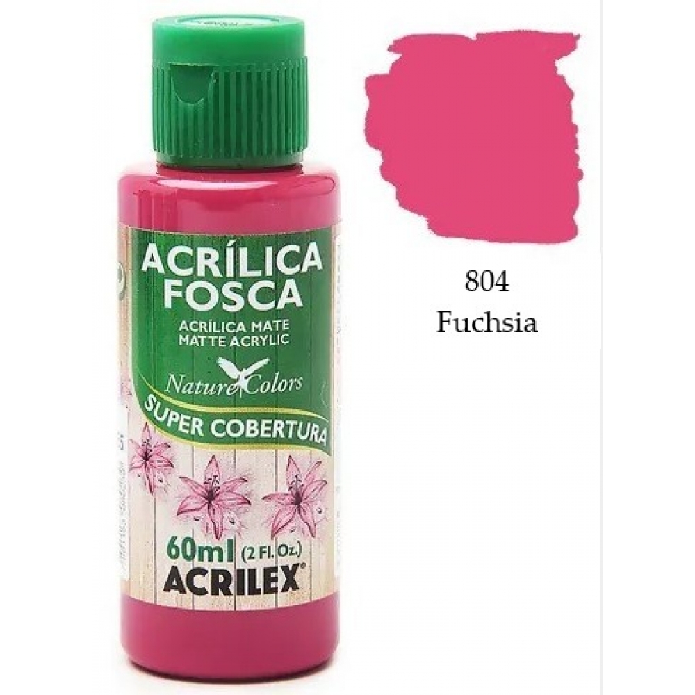 Tinta Acrílica Fosca Nature Colors 60ml Acrilex Artesanato - 804 Fuchsia