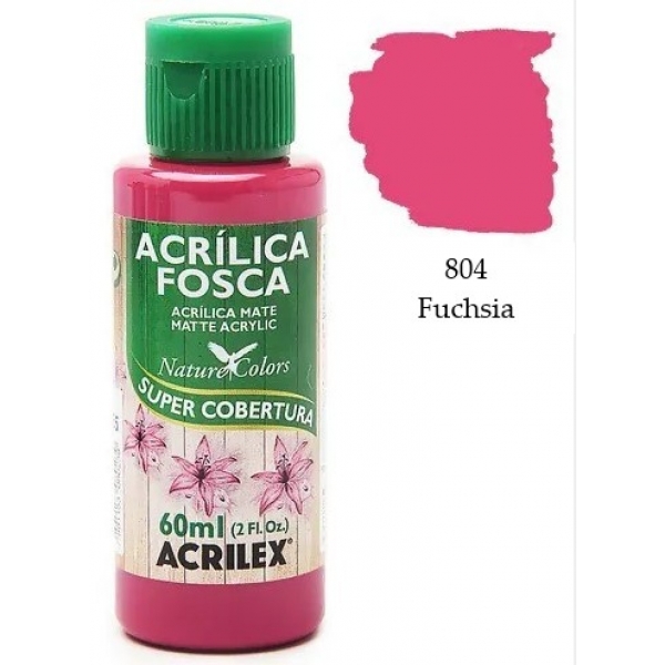 Tinta Acrílica Fosca Nature Colors 60ml Acrilex Artesanato - 804 Fuchsia