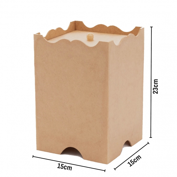 Kit Higiene Bebê Porta Fraldas Bandeja Abajur Liso MDF cru