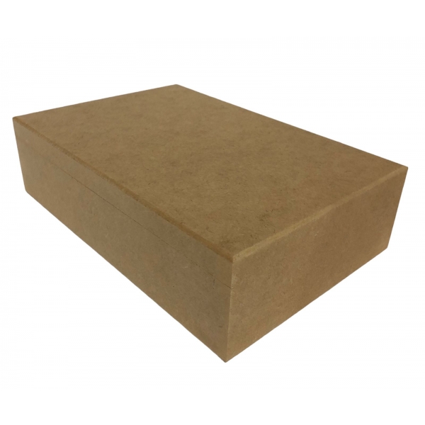 Caixa Retangular 20x30x8 c/ 6 divisórias e Dobradiça MDF Cru