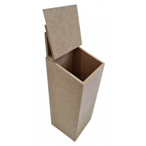 Puxa Saco Coração Tampa Basculante Furo em Baixo MDF Cru