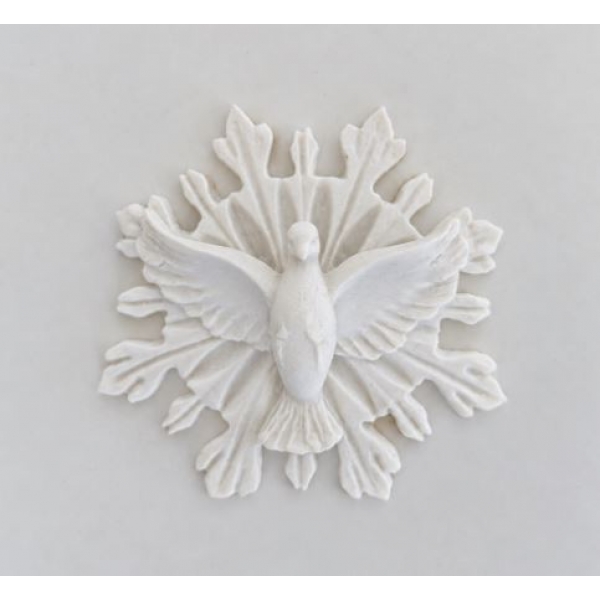 Aplique Espírito Santo com Resplendor em Resina - 5X5cm