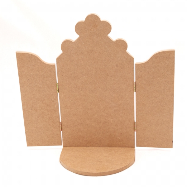 Oratório Aberto c Base p Imagem Santo de até 30cm MDF cru