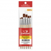 Pincel Ref. 5502 Condor Kit c/ 6 Chato Sintético Macio Pintura Artística