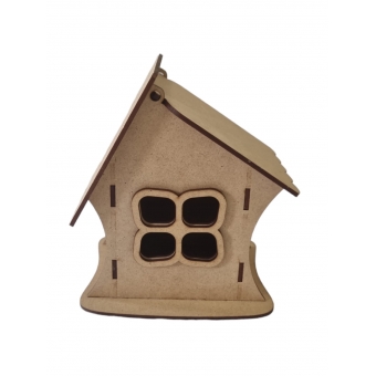 Kit 3 Casinhas de Fadas p/ Crianças + Tinta e Pincel MDF Cru