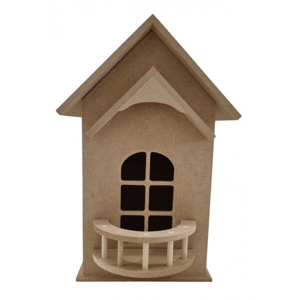 Puxa Saco Casinha c/ Sacada Furo em Baixo MDF Cru Artesanato