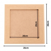 Quadro Moldura c/ Borda Quadrado 20x20cm Decoração MDF cru