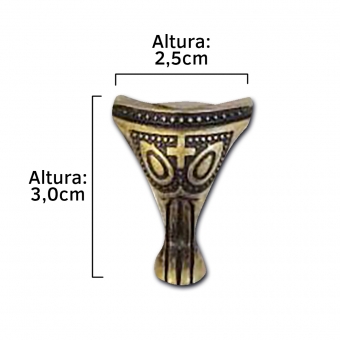 Kit 4 Pés Metal Romano Ouro Velho para Caixa ou Bandeja