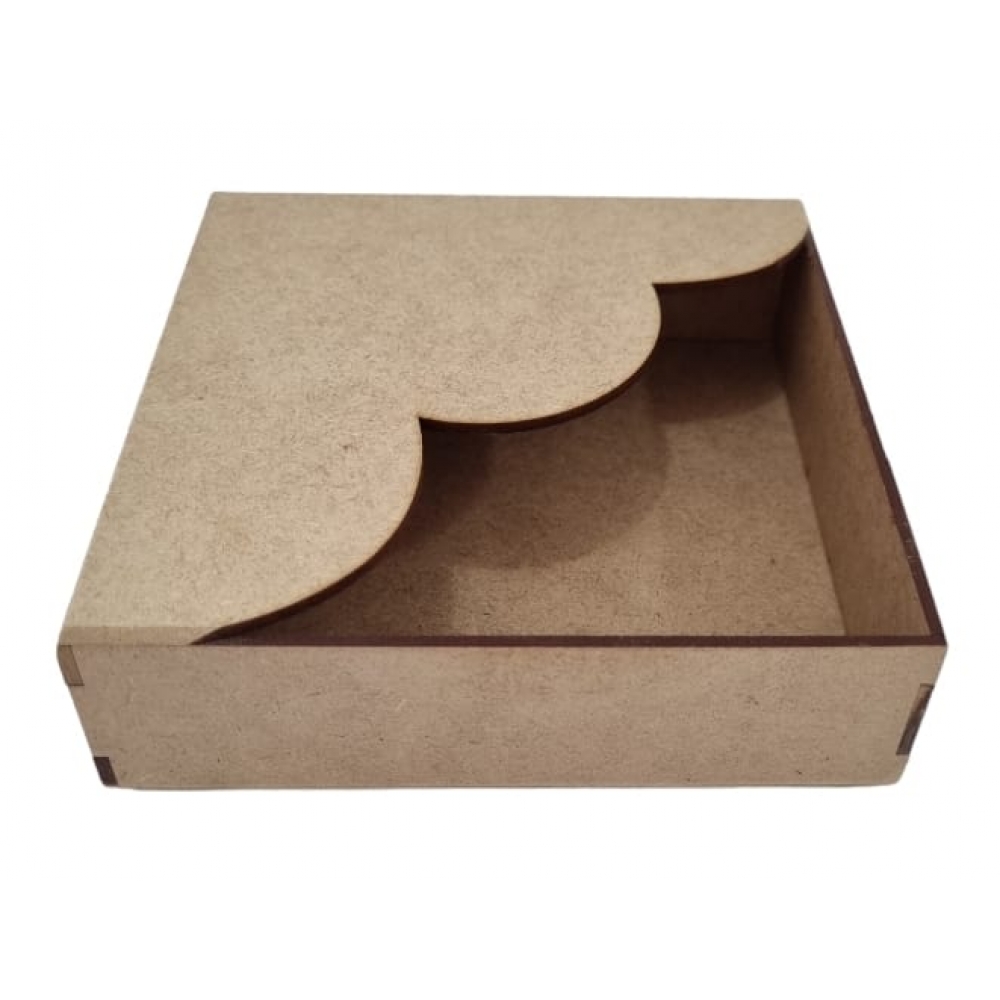 Porta Guardanapo de Papel Pequeno Borda Ondulada MDF cru