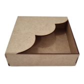 Porta Guardanapo de Papel Pequeno Borda Ondulada MDF cru