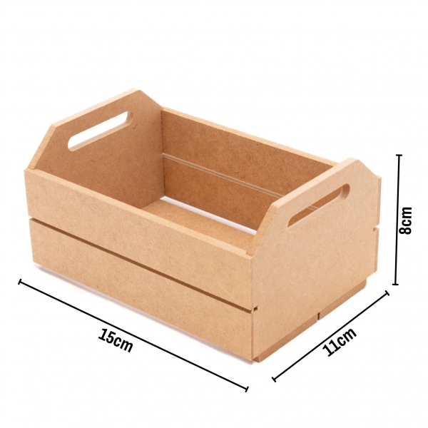 Caixote M p/ Centro de Mesa Lembrança Condimentos MDF cru
