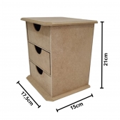 Cômoda 3 Gavetas Organizador Porta Joias Lacinhos MDF cru