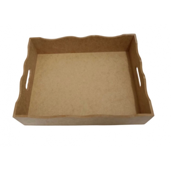 Bandeja Retangular 36cm MDF Cru