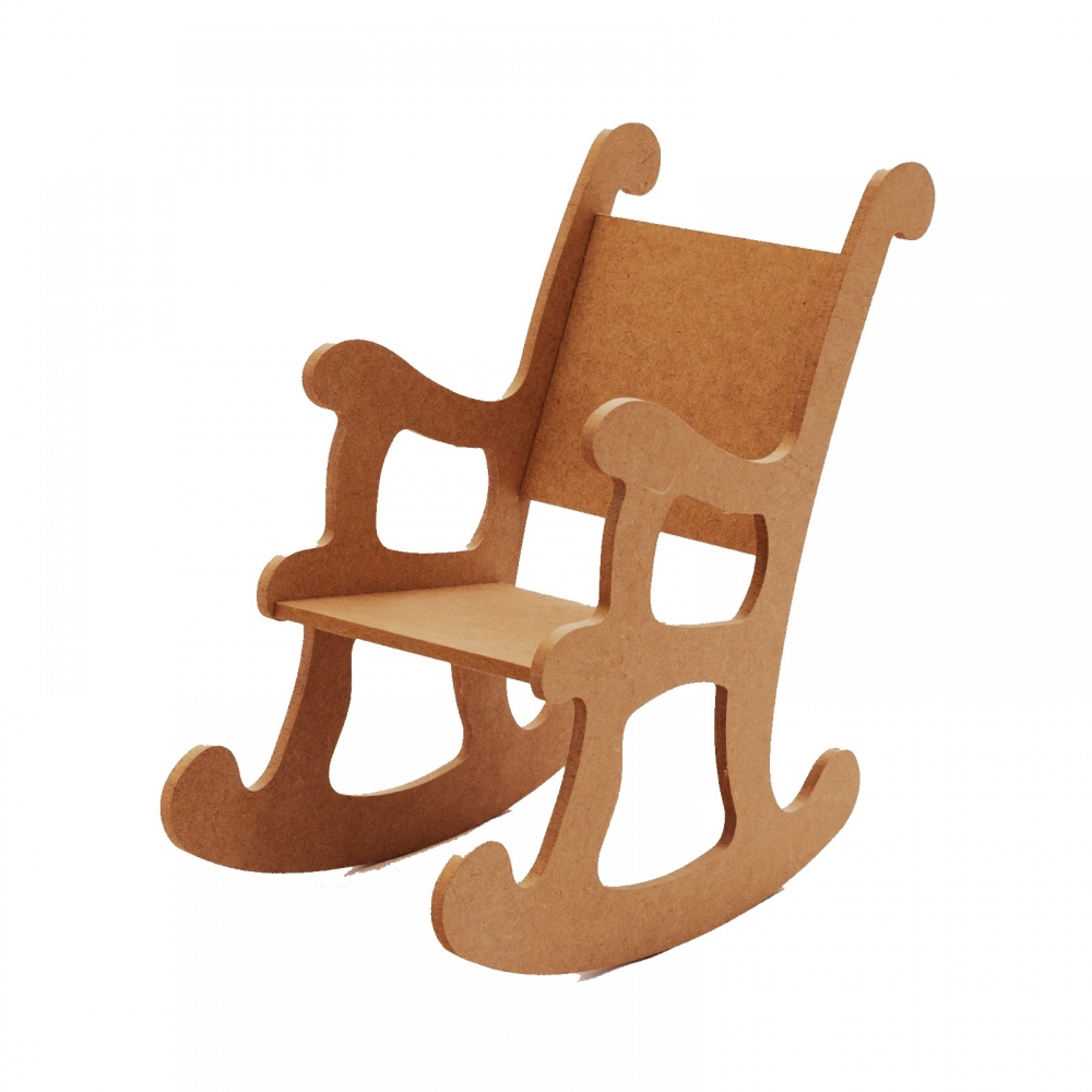 Cadeira de Balanço Infantil Brinquedo Boneca Enfeite MDF cru