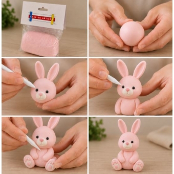 Massa Biscuit Rosa Bebê - Pronta para modelar