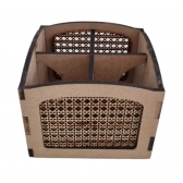 Porta Talher Palha Indiana 4 divisórias Cozinha MDF cru