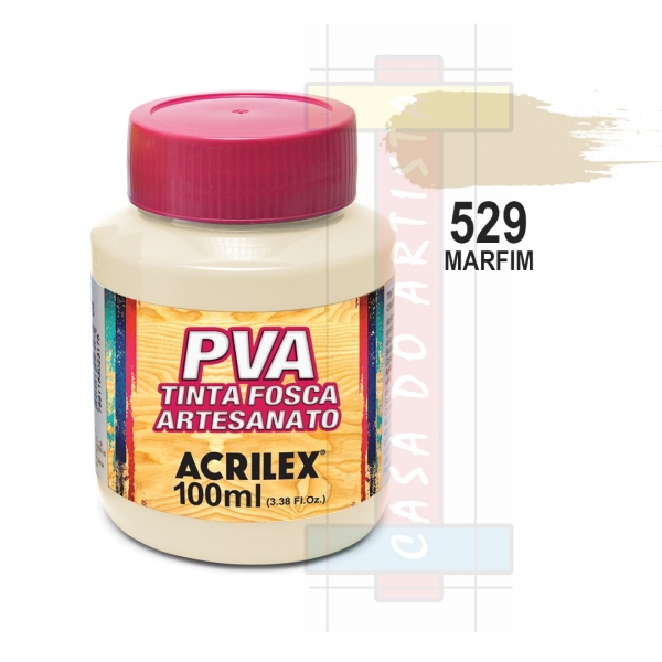 Tinta PVA Fosca Para Artesanato 100ml Acrilex - 529 Marfim