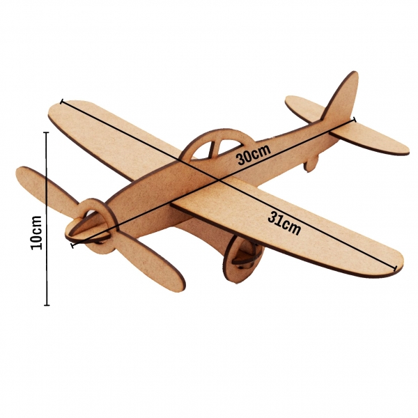 Avião Cessna 1 Hélice Miniatura Brinquedo Lembrança MDF cru