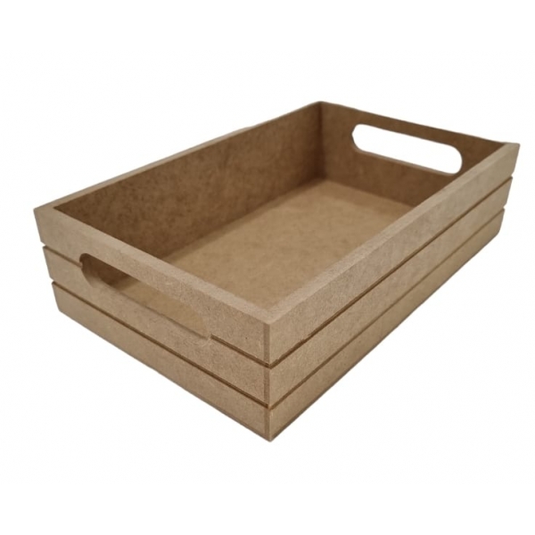 Bandeja Riscada P 14x22cm Cozinha Café Festa MDF cru