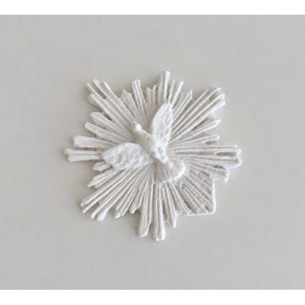 Aplique Espírito Santo com Resplendor em Resina - 5X5cm