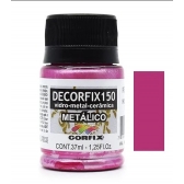 Tinta Vitro Decorfix 150º Metálica 37ml Corfix - Rosa Metálico 390