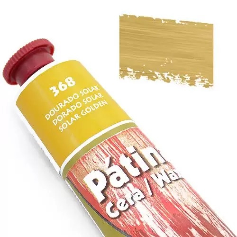 Tinta Pátina Cera 37ml Acrilex Envelhecedor para Artesanato - Dourado Solar 368