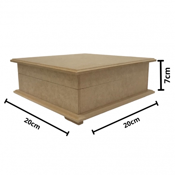 Caixa Porta Jóias Biju c/ 10 Divisórias e Porta Anel MDF cru