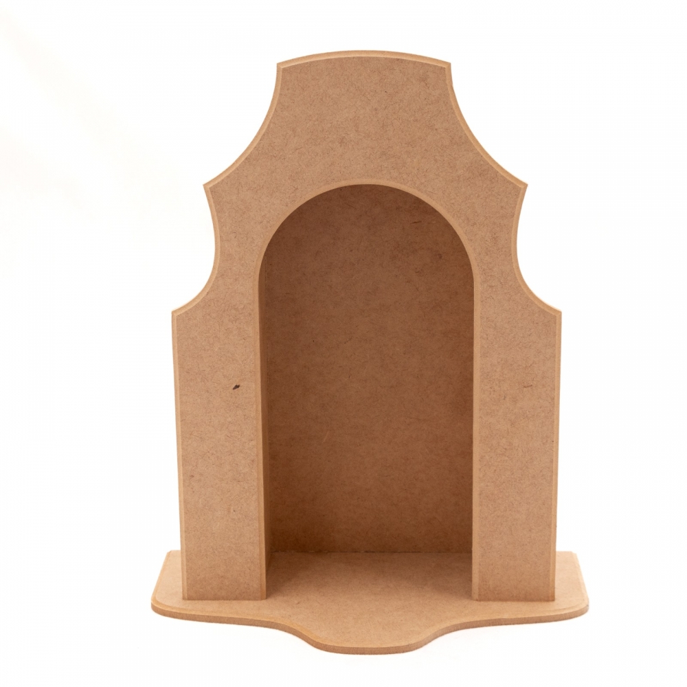 Oratório c/ Aba G p/ Imagem Santo de até 24cm MDF cru